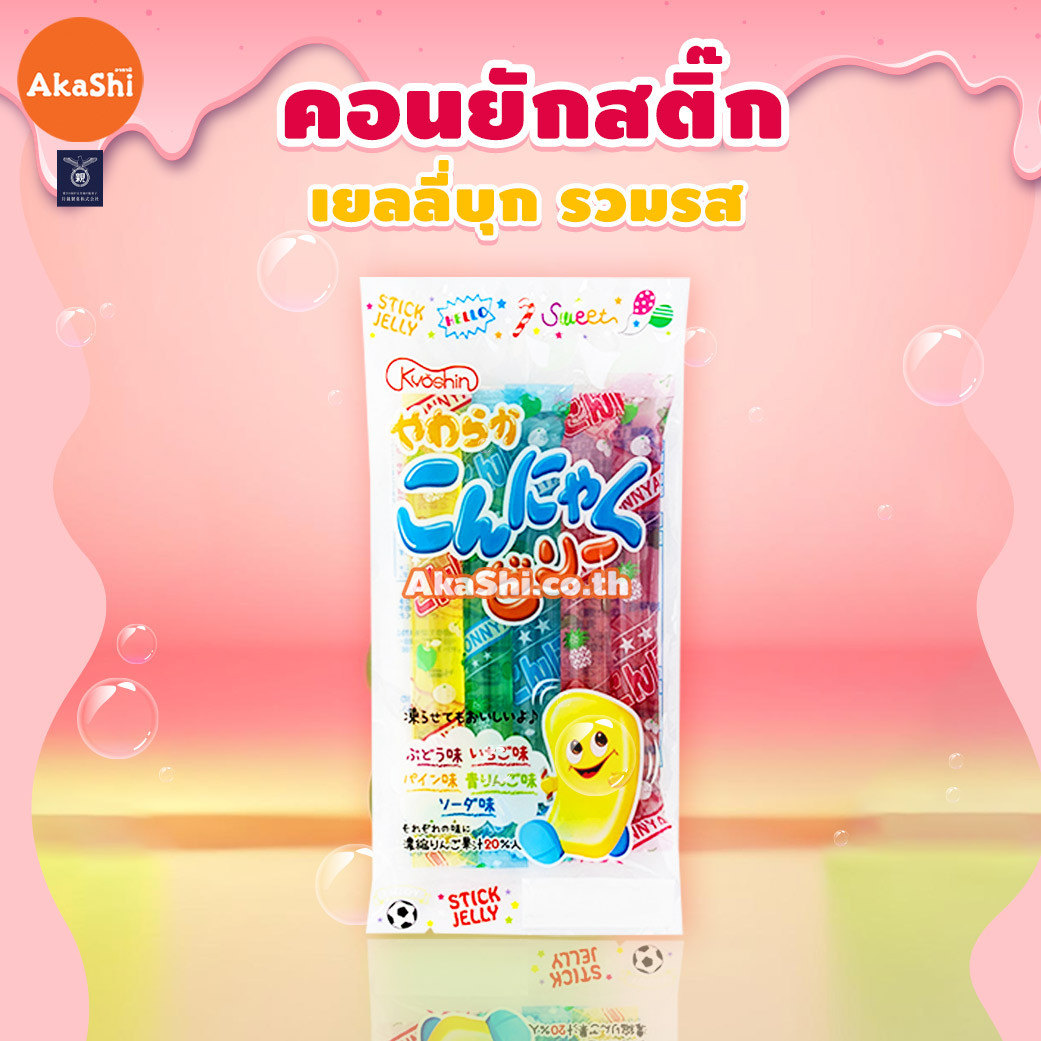 Kyoshin Konjac Stick Jelly - เยลลี่บุก รวมรส ขนาด 5 ชิ้น